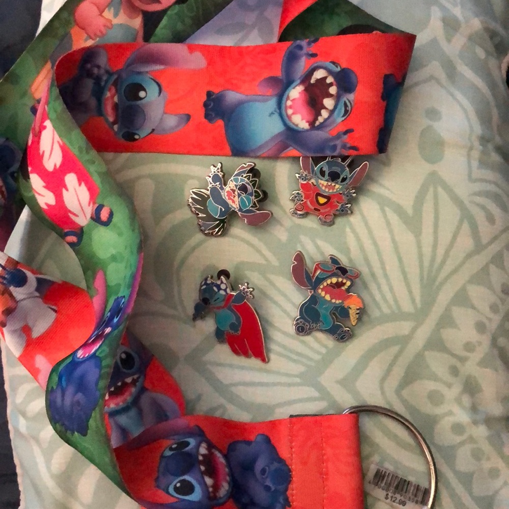 Lilo and stitch lanyard with pushpins